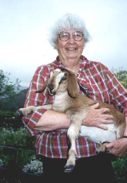 {Lady with baby goat}